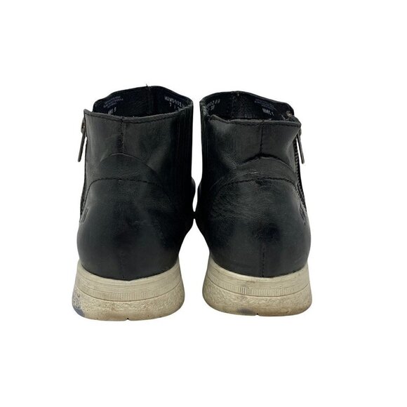 Born Women's Kaori Ankle Booties Boots Black Round Toe Side Zipper Leather 7 - Picture 4 of 10